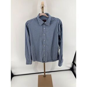 Untuckit Long Sleeve Button Up Shirt Men's Size Medium Blue Check Gingham